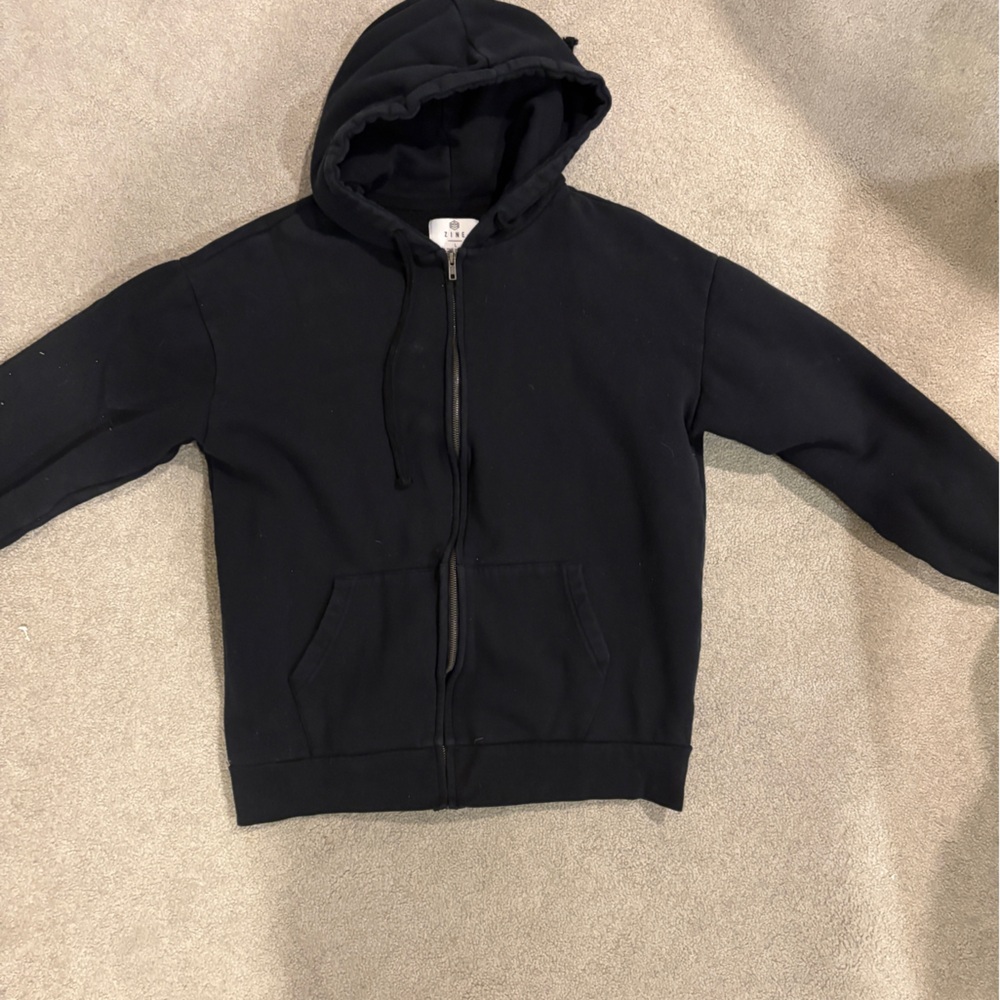 Classic Black Hoodie with Zip
